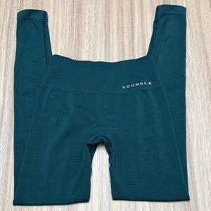 YoungLA W220 Core Seamless Leggings in Velvet Teal Size Small